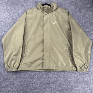 Ducks Unlimited Olive Spellout Waterproof Lightweight Full Zip Hooded Jacket XL